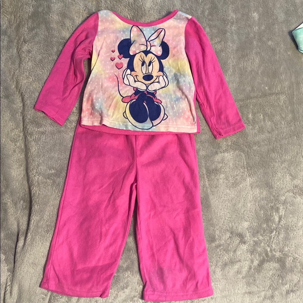 Disney Pink Pajama Set with Minnie Mouse Design